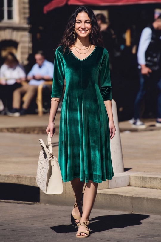 1670LML04VELVET matiere douce-VERT SAPIN