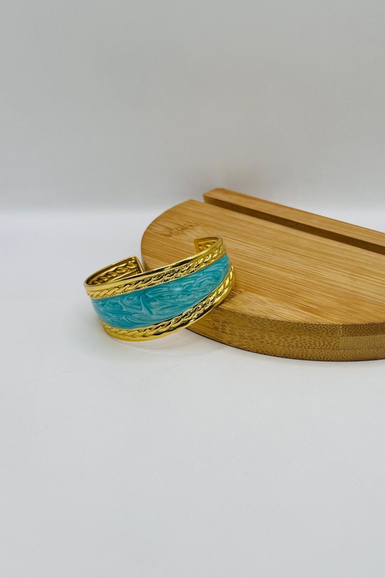 Bracelet Acier 136-BLEU CYAN