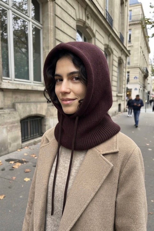 #9070-Cagoule-BEIGE, BORDEAUX, CHOCOLAT, NOIR, TAUPE