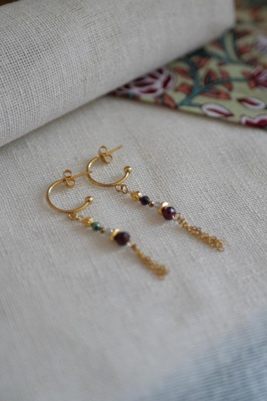 BOUCLES DOREILLES SHWETA RUBIS ZOÏSTES-MULTICOLORE