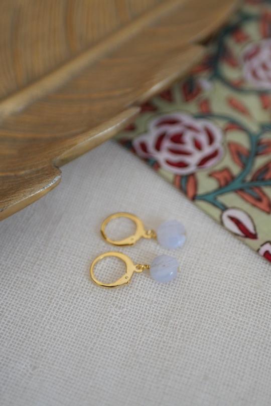 BOUCLES DOREILLES CALCEDOINE - CELIA-GRIS
