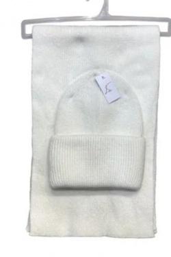 ENSEMBLE ECHARPE + BONNET-BEIGE