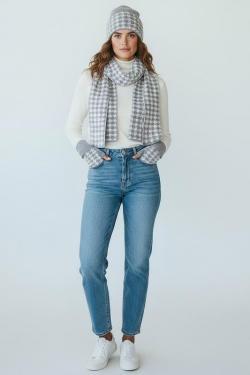 SET TROIS PIECES A MOTIF-VIOLET