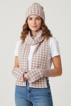 SET TROIS PIECES A MOTIF-VIOLET
