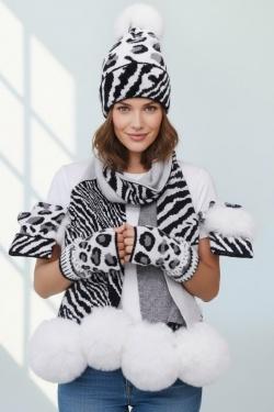 SET 3 PIECES POMPOM-BLANC
