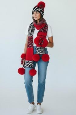 SET 3 PIECES POMPOM-BLANC