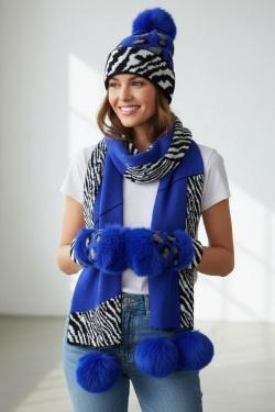 SET 3 PIECES POMPOM-BLANC