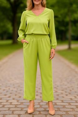 PANTALON NAPOKA VERT PISTACHE-VERT