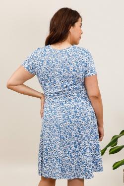 3767-26N FLEURS BLANCHE -BLEU JEAN