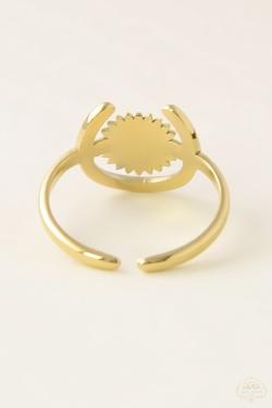 AL0953R-BAGUE AJUSTABLE EN ACIER INOXYDABLE-DORÉ