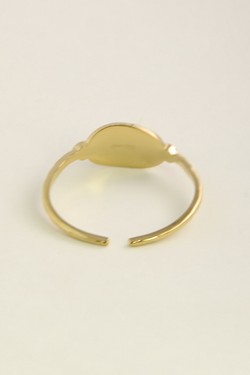AL0760R-Bague ajustable dorée en acier inoxydable et pierre naturelle-VERT FONCÉ
