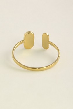 AL0949R-Bague ajustable dorée en acier inoxydable et pierre naturelle-BLEU FONCÉ
