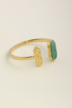 AL0949R-Bague ajustable dorée en acier inoxydable et pierre naturelle-BLEU FONCÉ