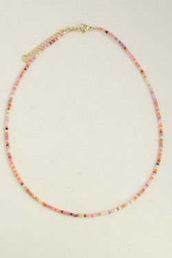 A0900B-N Parure en acier inoxydable doré et perles rocailles-ORANGE