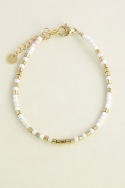 AL0700B-Bracelet doré en acier inoxydable avec pierres-BLEU FONCÉ