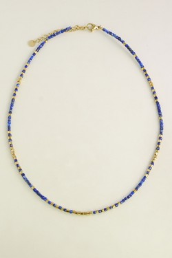 AL0700B-N Parure dorée en acier inoxydable avec pierres-BLEU FONCÉ