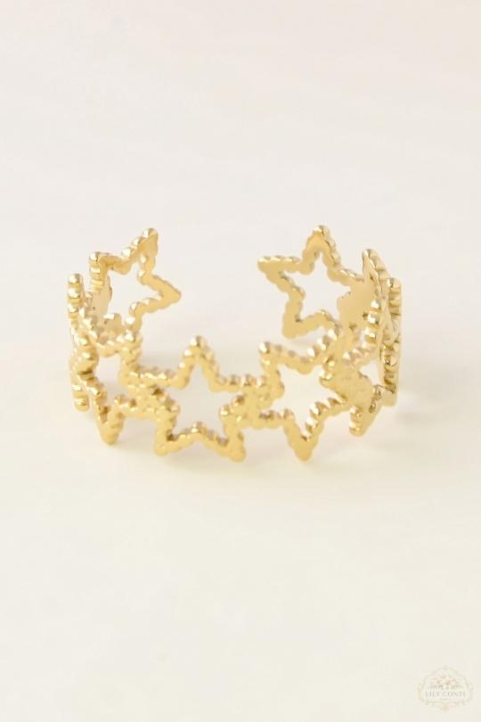 AL0958R-BAGUE AJUSTABLE EN ACIER INOXYDABLE-DORÉ