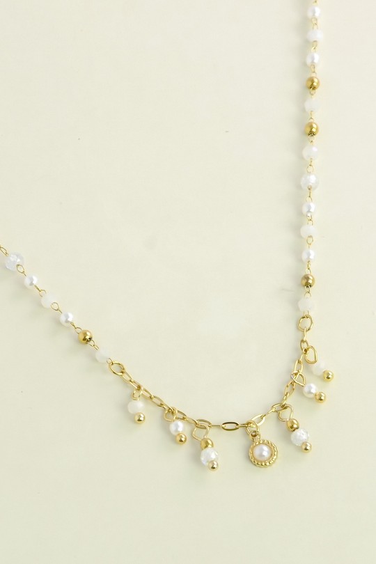 A0883N-10 Collier doré en acier inoxydable-BLANC