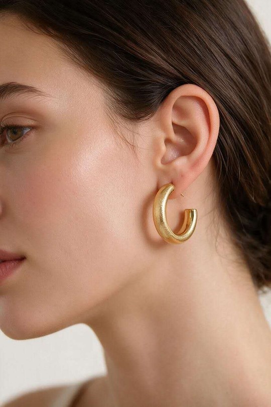 AL0969E-D Boucles d'oreilles créoles en acier inoxydable doré-DORÉ