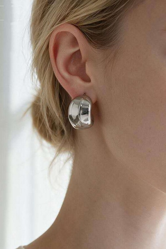 AL0963E-16 Boucles d'oreilles en acier inoxydable argenté-ARGENT