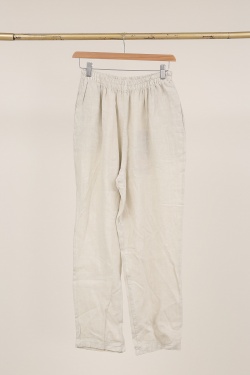 6605 PANTALON DROIT EN LIN-TAUPE