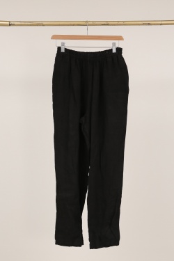 6605 PANTALON DROIT EN LIN-TAUPE