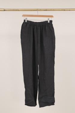 6605 PANTALON DROIT EN LIN-TAUPE
