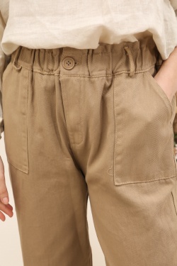 30513 PANTALON EN GABARDINE COTON-CAMEL