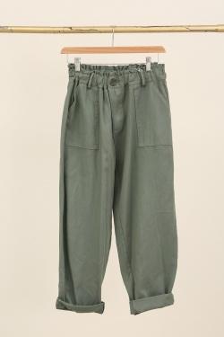 30513 PANTALON EN GABARDINE COTON-CAMEL