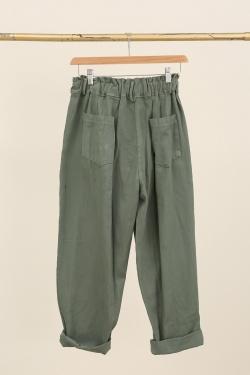 30513 PANTALON EN GABARDINE COTON-CAMEL