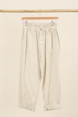 30513 PANTALON EN GABARDINE COTON-CAMEL