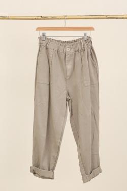 30513 PANTALON EN GABARDINE COTON-CAMEL