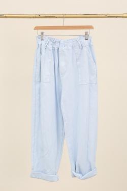 30513 PANTALON EN GABARDINE COTON-CAMEL