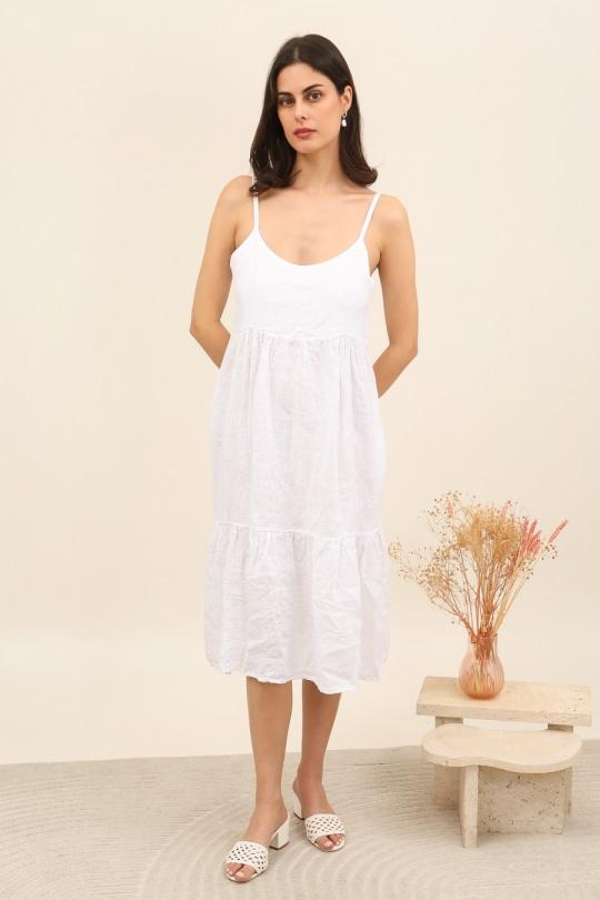 27172 ROBE À BRETELLES-BLANC