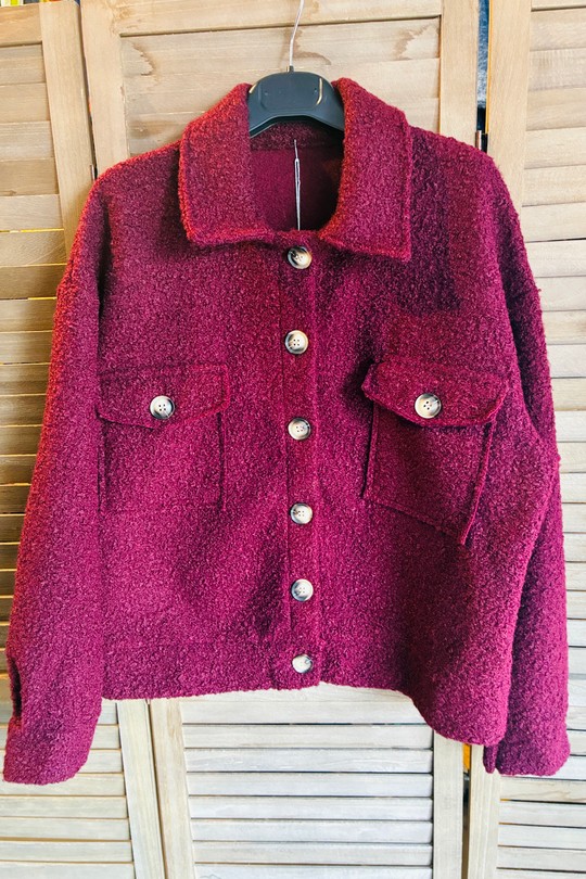 24293 Veste en polyester-BORDEAUX