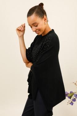 PONCHO-POMPOM-8002-NOIR