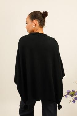 PONCHO-POMPOM-8002-NOIR