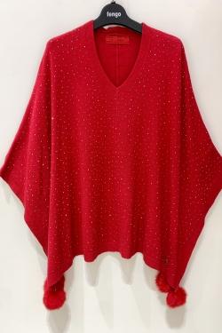 PONCHO-POMPOM-8002-NOIR