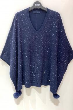 PONCHO-POMPOM-8002-NOIR