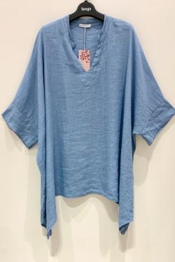 TUNIQUE-LIN-PALOMA-BLEU AZUR