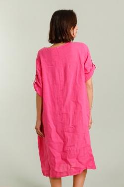 ROBE-LIN-2P-FUCHSIA/ROSE