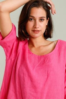 ROBE-LIN-2P-FUCHSIA/ROSE