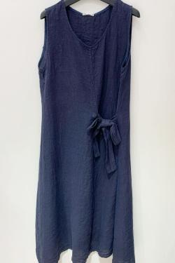 ROBE-LIN-CHARLIE-NOEUD-BLANC