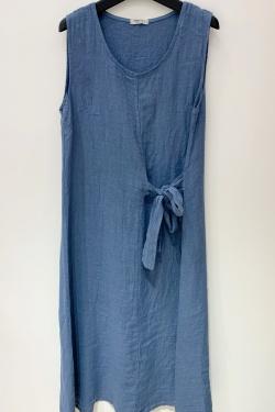 ROBE-LIN-CHARLIE-NOEUD-BLANC