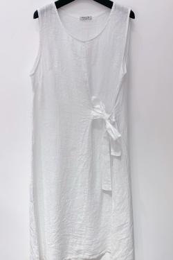 ROBE-LIN-CHARLIE-NOEUD-BLANC