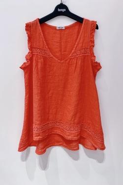 TOP-LIN-DENTELLE-BLEU JEAN