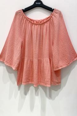 BLOUSE-LC-CHARLÈNE-ROUGE CLAIR