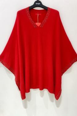 PONCHO-STRASS101-ROUGE