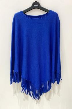 PONCHO-FRANGES-BLEU CIEL