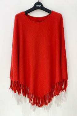 PONCHO-FRANGES-BLEU CIEL